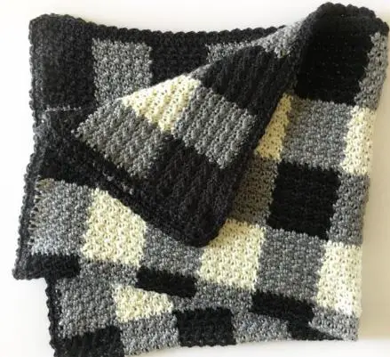 Griddle Stitch Gingham Black Pattern