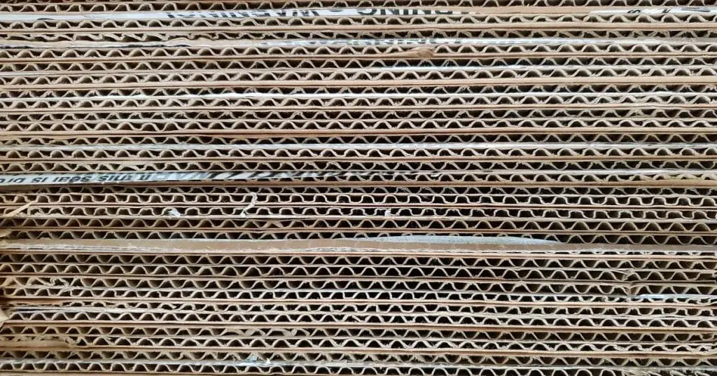 Cardboard sheets stacked together creating a beautiful pattern