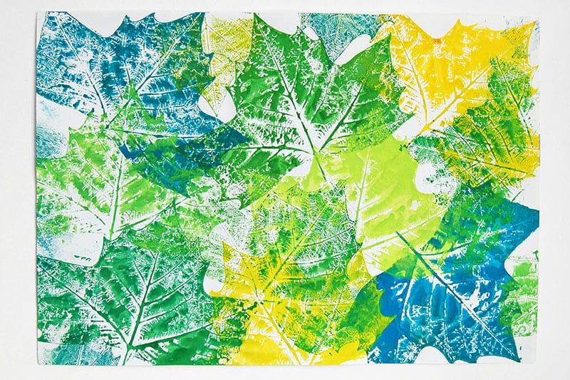 Printmaking With Leaves Family Frugal Fun